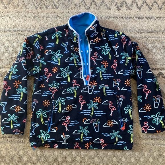 Chubbies Reversible Quarter Zip Pullover Medium